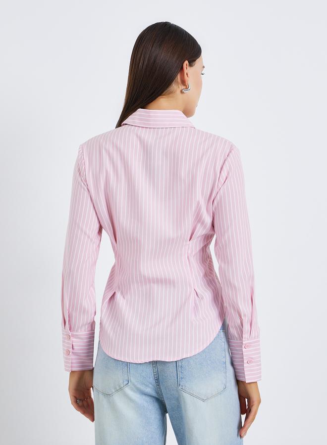 ستايلي قميص مخطط بأكمام طويلة - Image 3